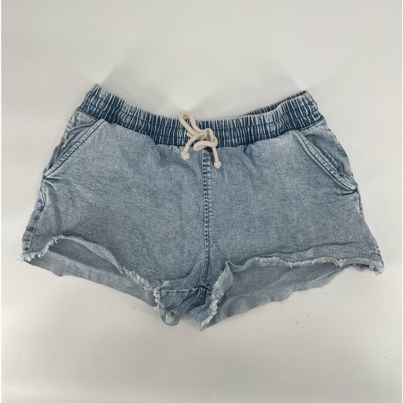 No Boundaries Rough Hem Elastic Waist Jean Shorts Size 11/13 Women’s - Picture 1 of 4
